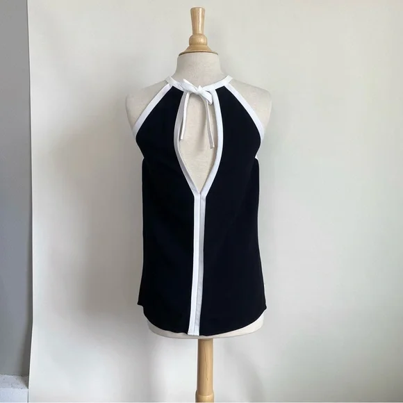 Zara Woman black white trim keyhole back tank XS - Picture 7 of 7